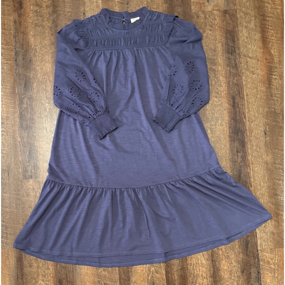 Good Hart NWT Navy Eyelet Embroidered Ruffle Dress XS Boho Matilda Jane